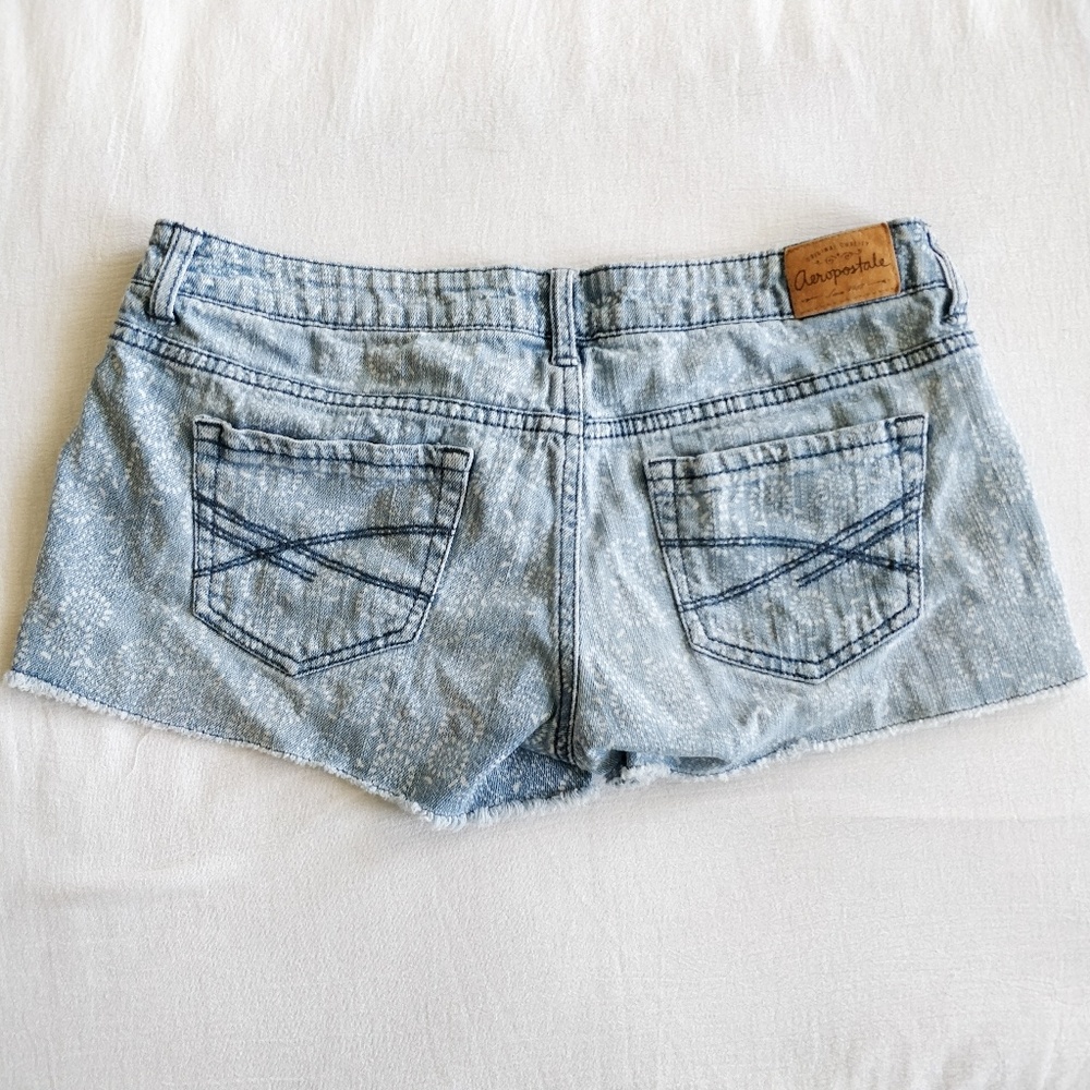 Aeropostale Patterned Denim Shorts